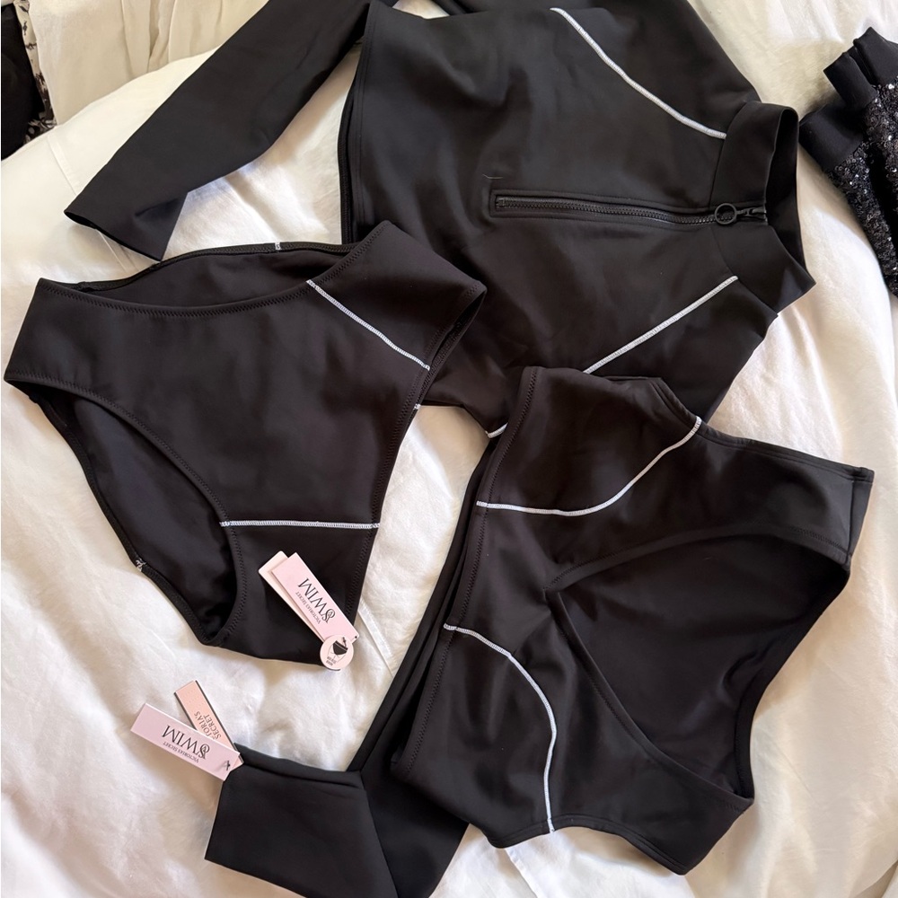 Victoria's Secret Black Long Sleeve Rash Guard Set
